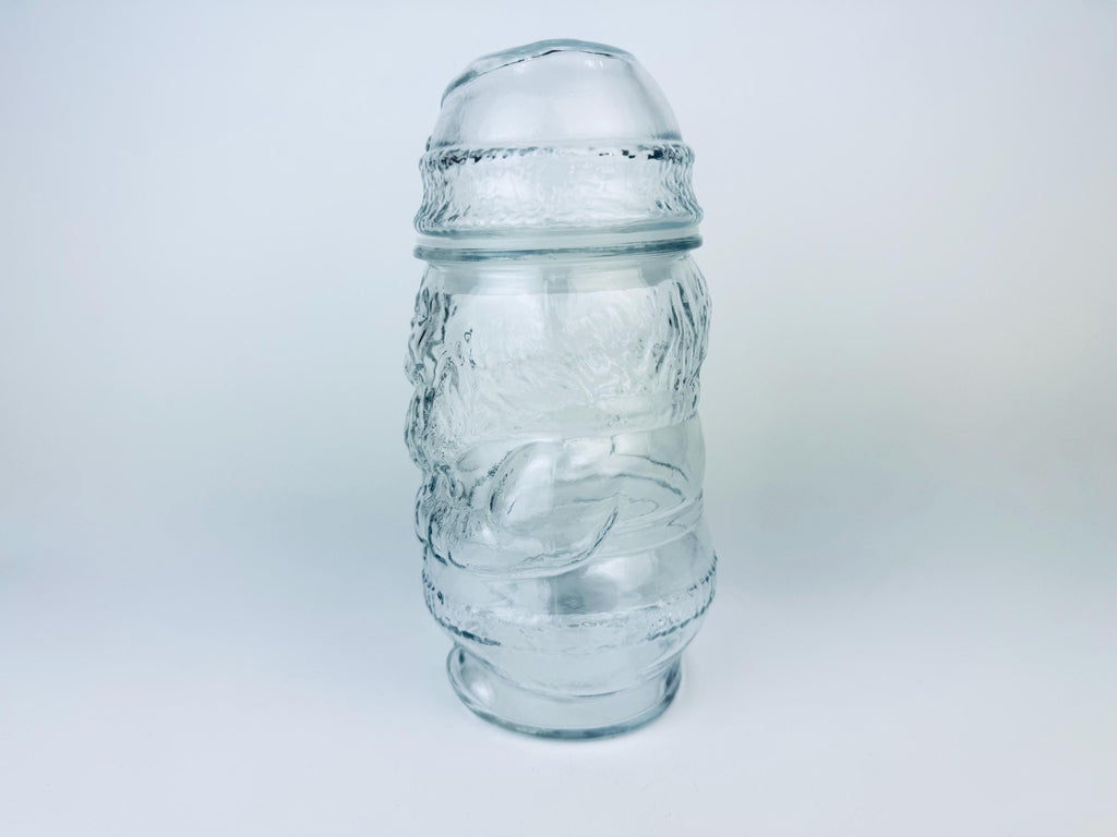 Product image for 'vintage textured clear glass santa jar air tight made in mexico christmas baking container candy jar' (view 6e0315)