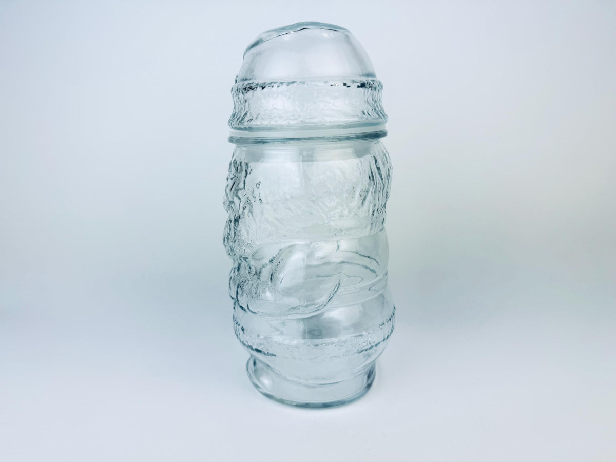 Product image for 'vintage textured clear glass santa jar air tight made in mexico christmas baking container candy jar' (view 6e0315)
