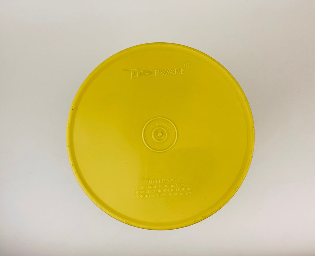 Product image for 'vintage yellow plastic tupperware countertop containers servalier lid starburst pattern made in canada sets sold separately' (view e007c5)