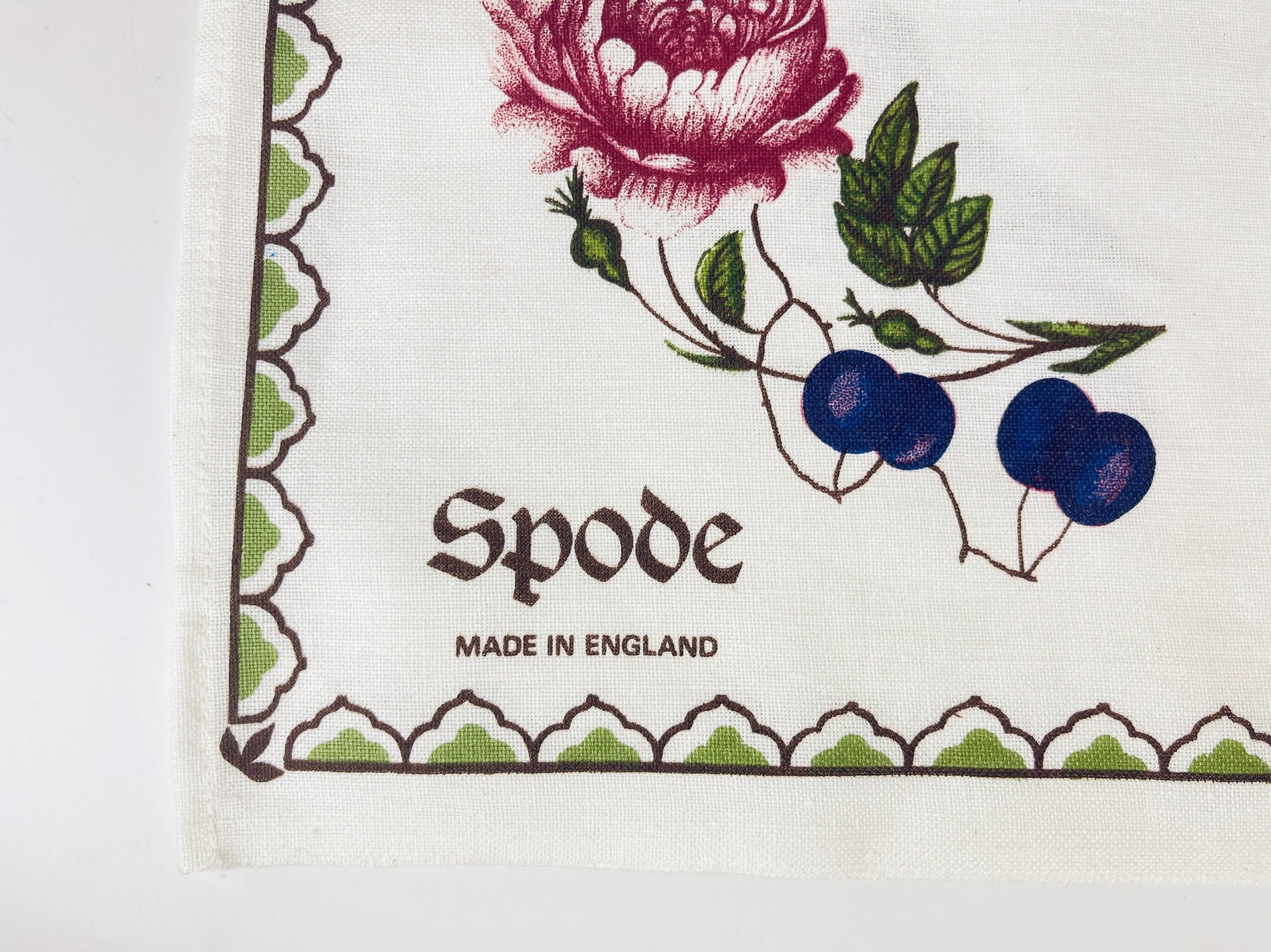 Product image for 'vintage spode england fruit tea towel kitchen statement towel 100 cotton made in england' (view b5d367)