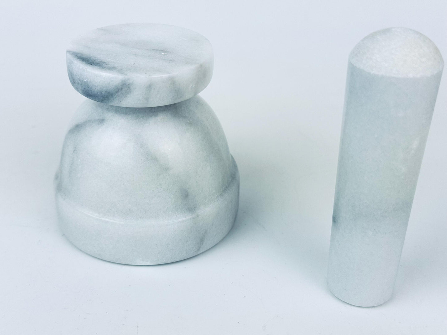 Product image for 'vintage white grey marble stone mortar pestle' (view b5a916)