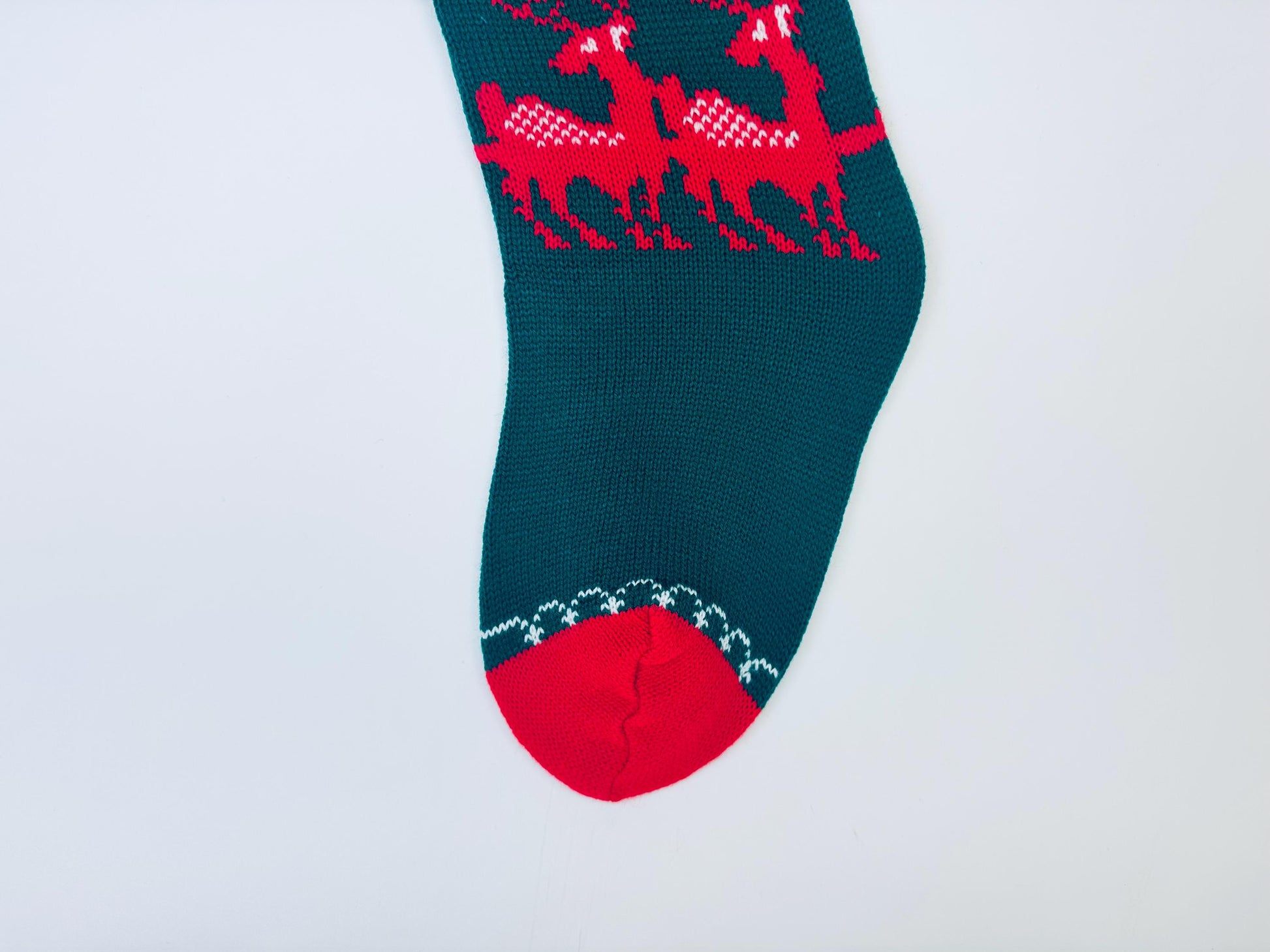 Product image for 'vintage christmas knit stocking striped santa sleigh pattern new old stock nos made in taiwan sold separately' (view d17973)