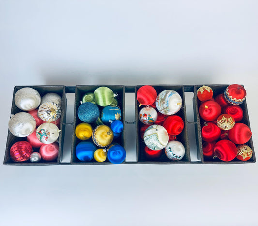 Product image for 'vintage assorted satin sheen christmas tree ornaments sets sold separately' (view 358d79)