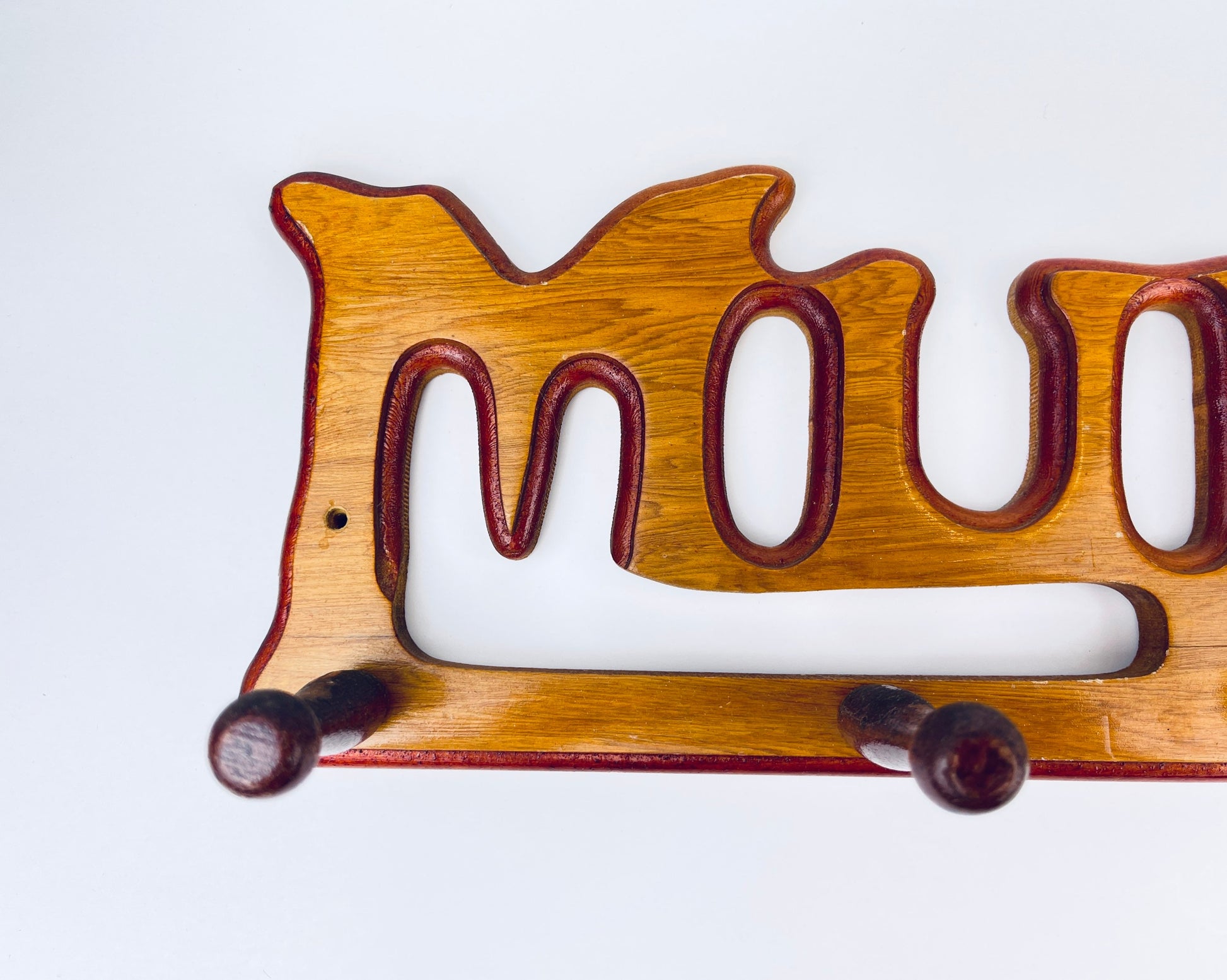Product image for 'vintage solid wood mug rack organizer rustic brown kitchen wall peg shelf' (view 35e02a)