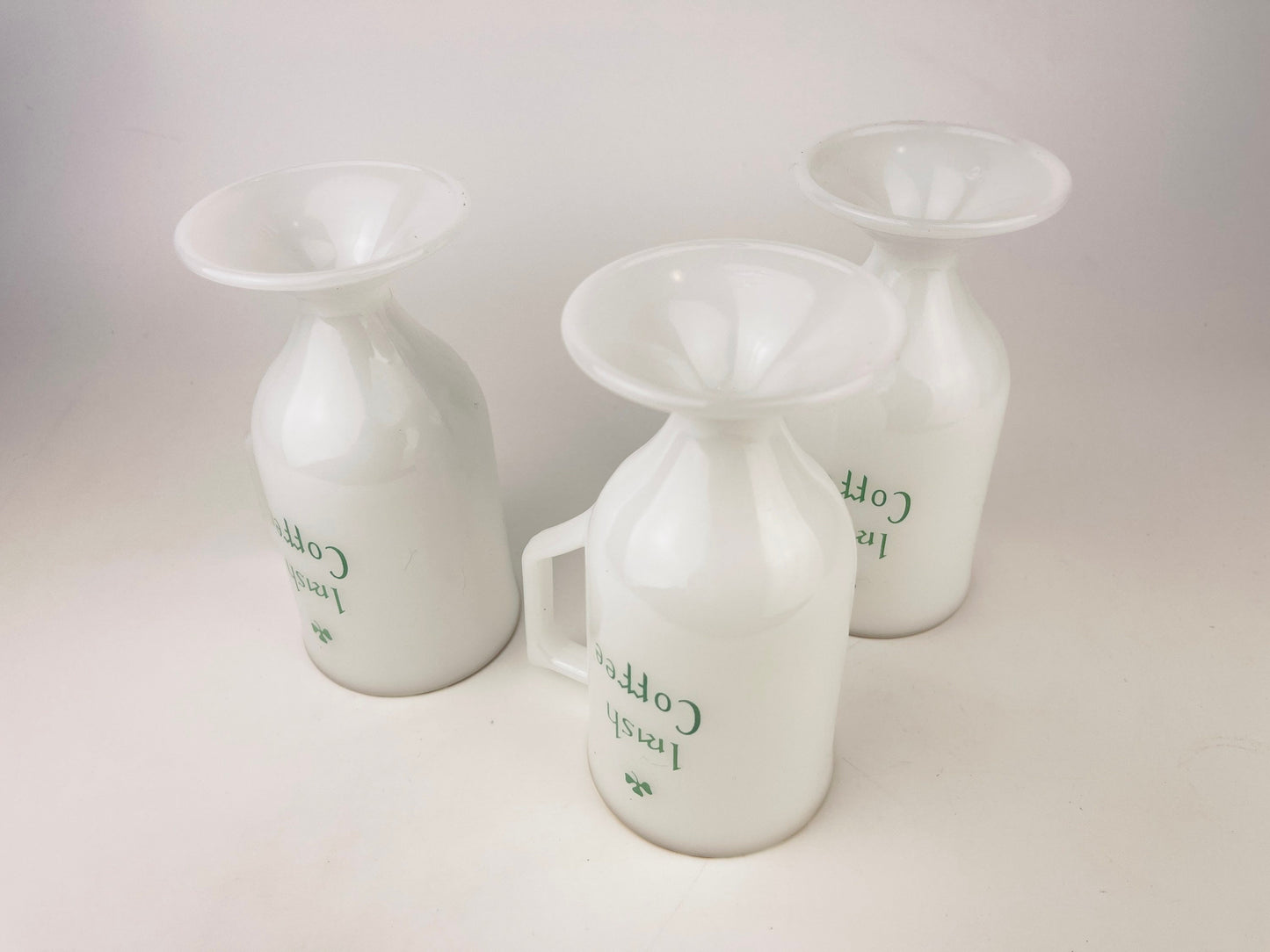 Product image for 'vintage milk glass irish coffee pedestal mugs set of three 3' (view 9fbc70)