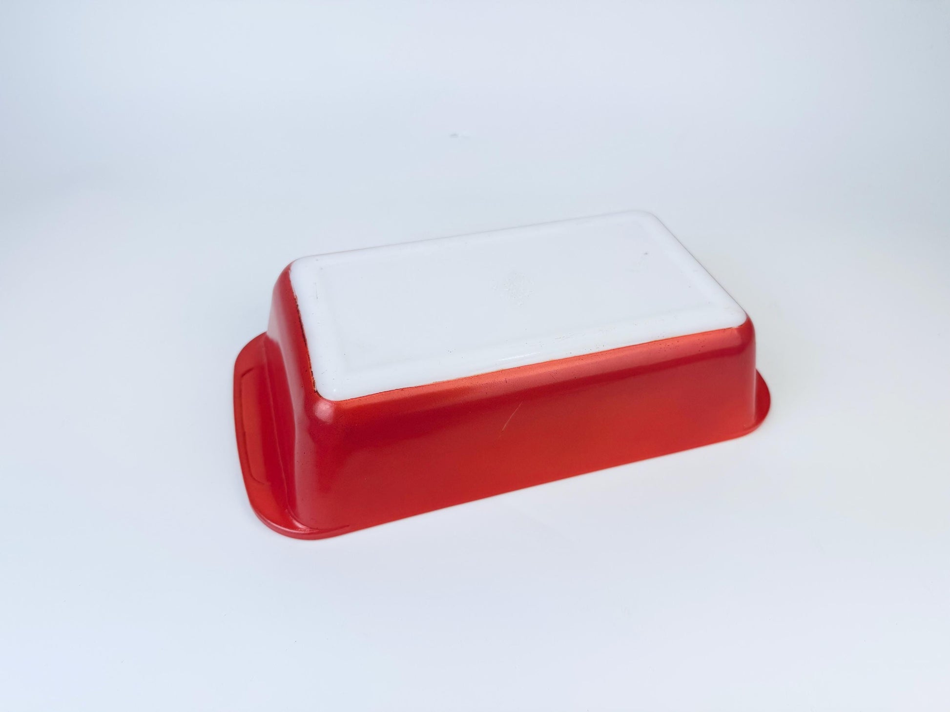 Product image for 'vintage flamingo pink pyrex milk glass loaf pan 212 made in canada' (view e441b2)
