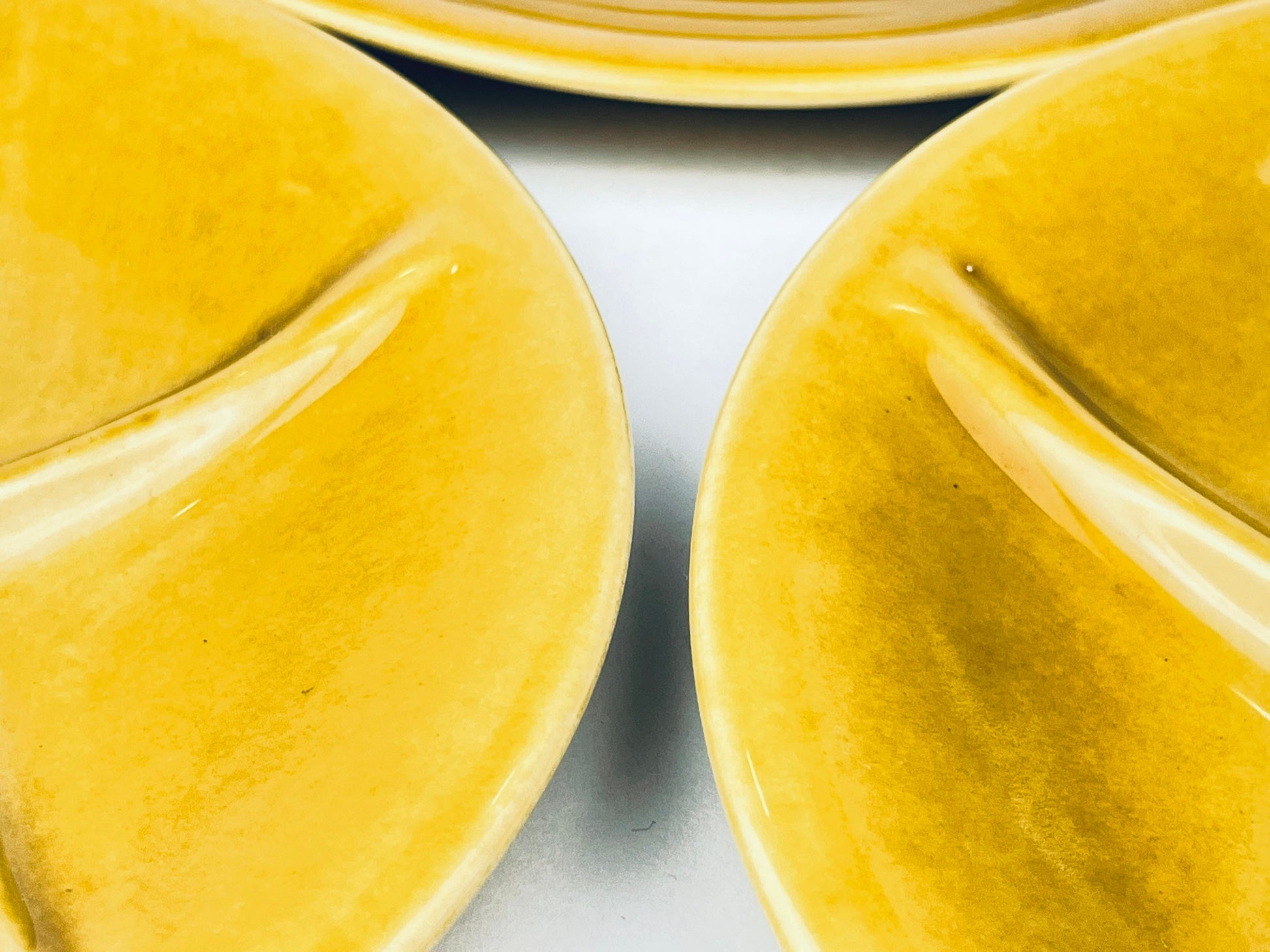 Product image for 'vintage keralux boch freres belgium ceramic fondue cheese sushi plates 9 set of 4 four honey coloured glazed' (view 3be4c2)