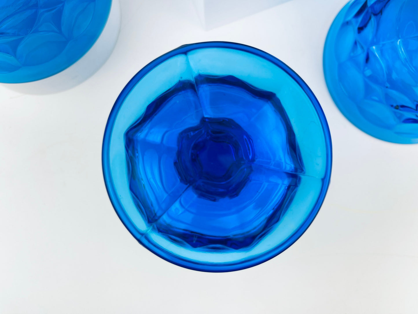Product image for 'vintage perspective by noritake cobalt blue heavy pressed glass champagne glasses set of four 4 made in japan' (view 89fee3)