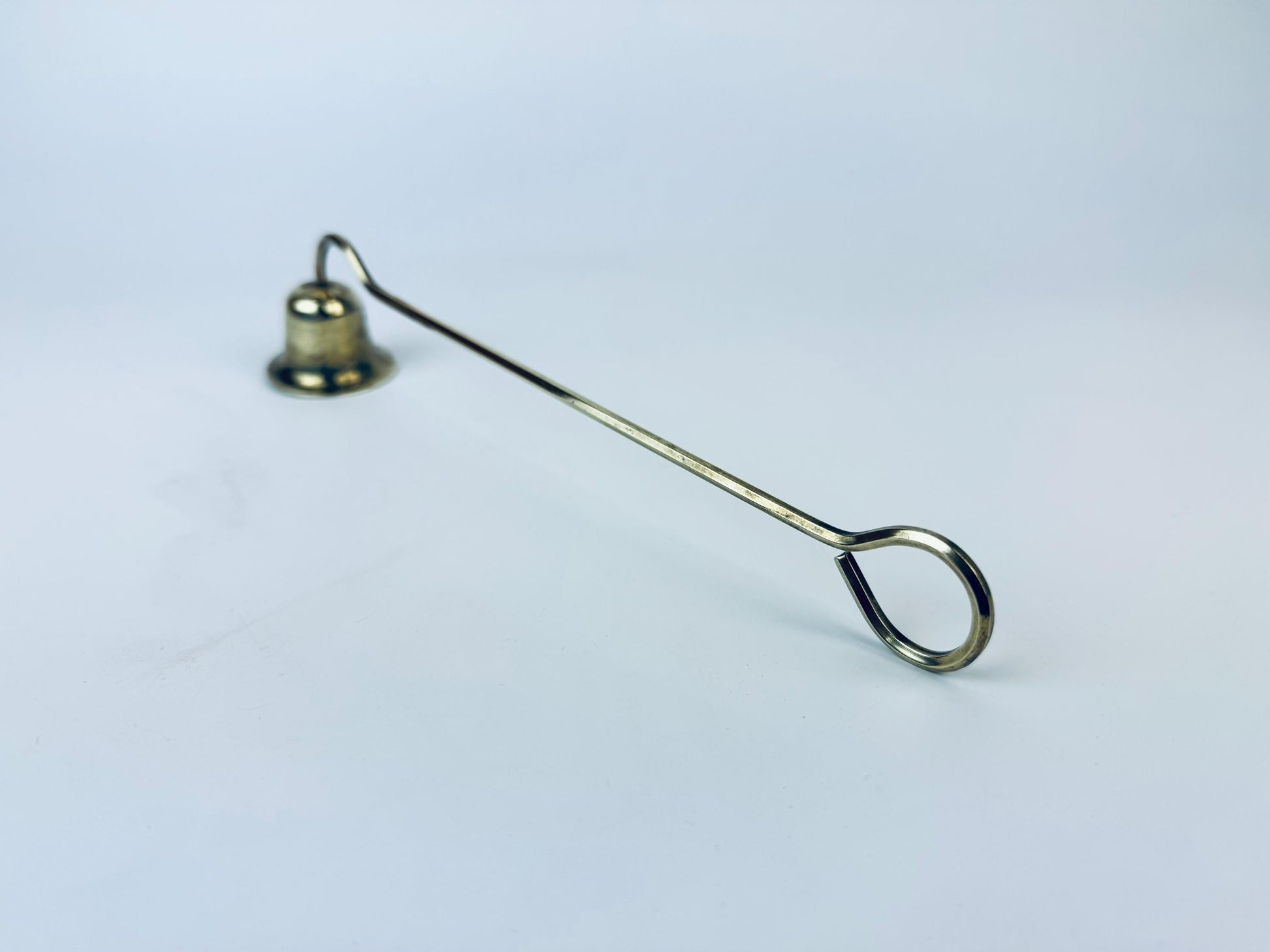 Product image for 'vintage solid brass candle snuffer douter attractive aged metal patina' (view cedb4a)