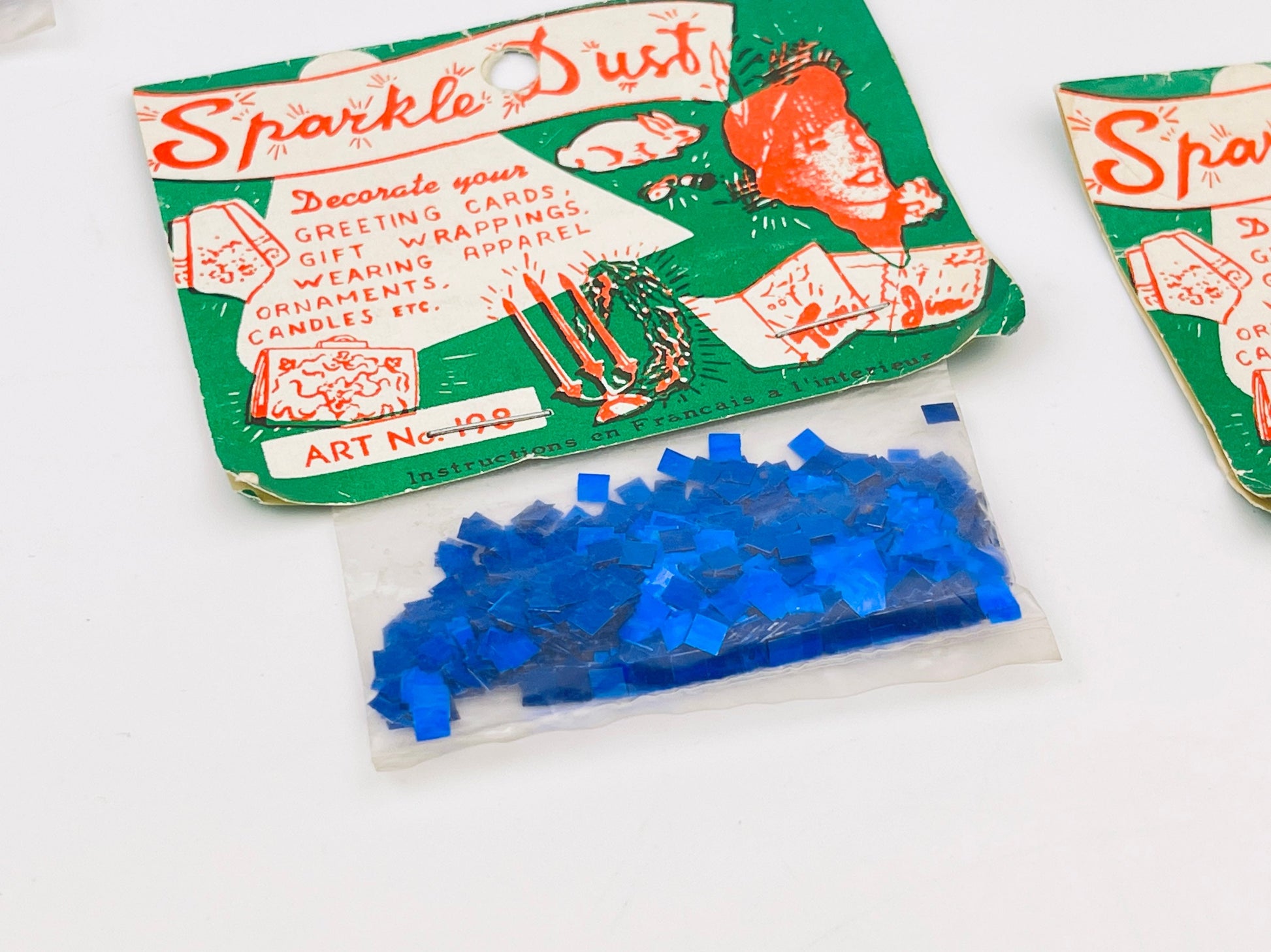 Product image for 'vintage holiday blue sparkle dust confetti glitter gift embellishment new old stock nos hanukkah christmas gift wrap glitter' (view 3ccc1e)