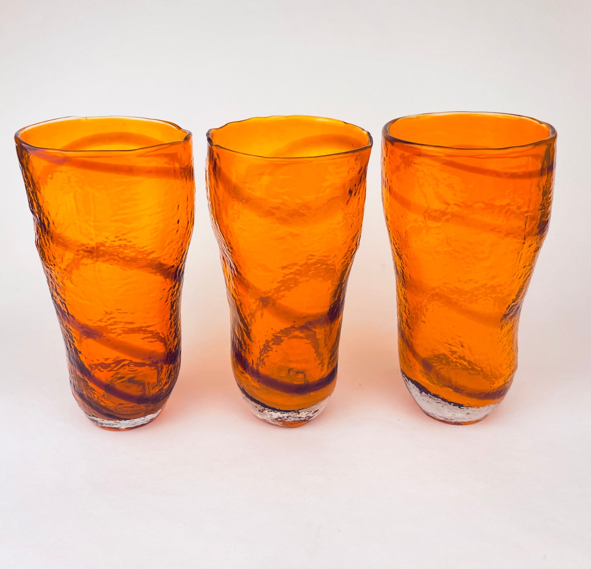 Product image for 'vintage hand blown orange swirl glassware set decanter cups' (view fa9ea7)