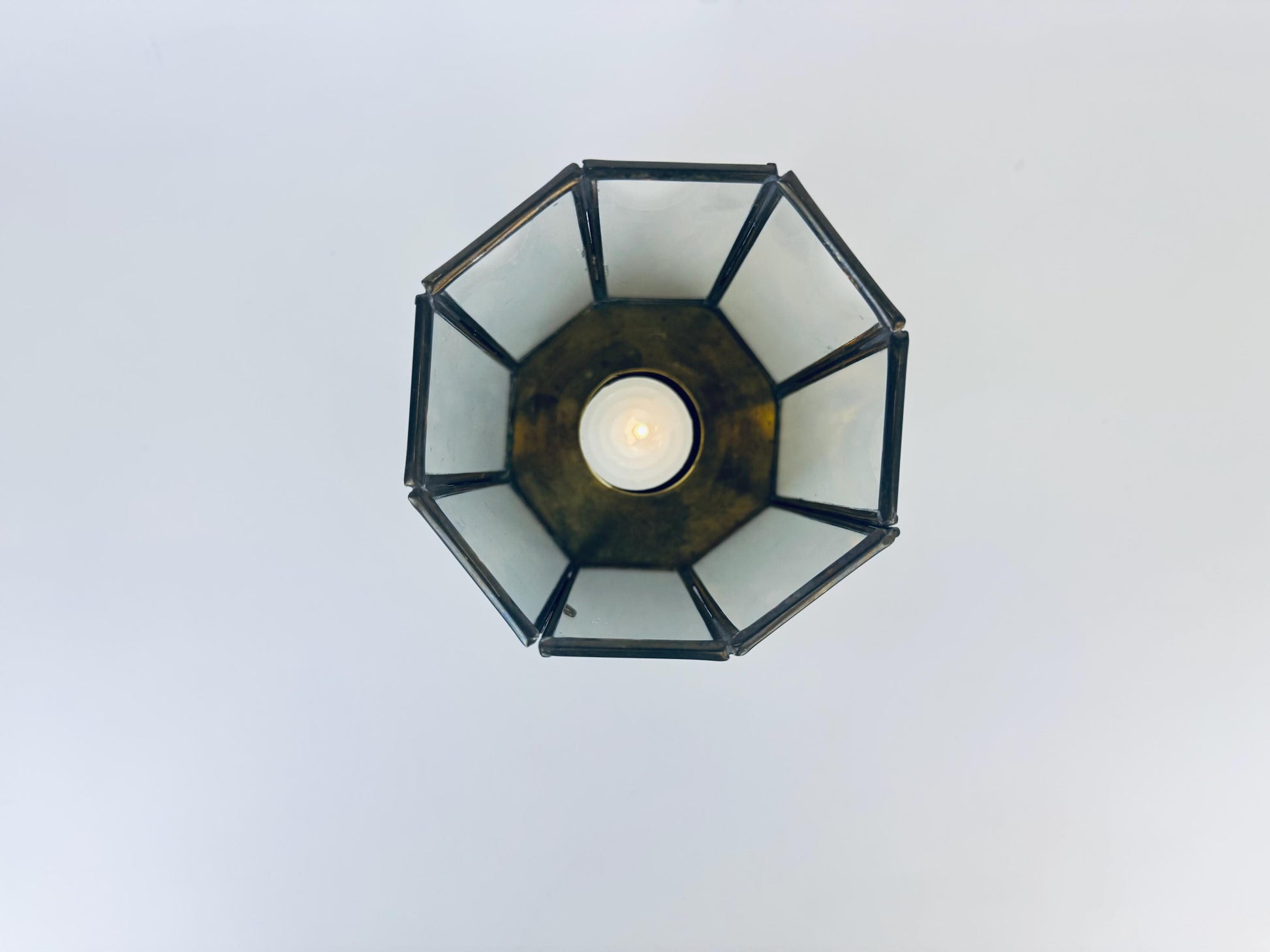 Product image for 'vintage brass glass double door display curio candleholder attractive aged brass patina' (view d9a6aa)
