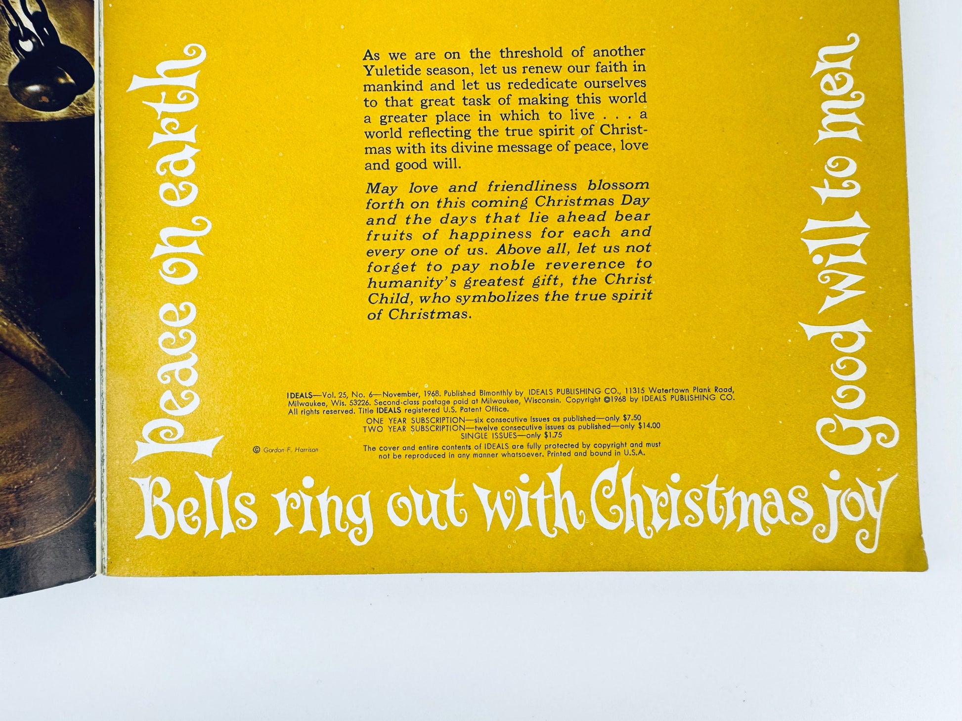 Product image for 'vintage christmas issue ideals softcover book an ideals publication volume 25 no 6 1968' (view d98b76)