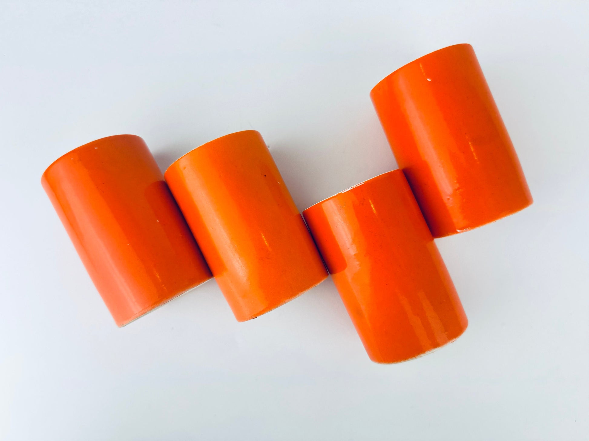Product image for 'vintage holt howard 1962 hand painted bright orange ceramic cup made in japan set of four 4' (view 45bd8a)