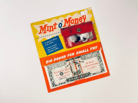 Product image for 'vintage mint o money play pretend money big dough for small fry made in usa new old stock nos' (view 1597a1)