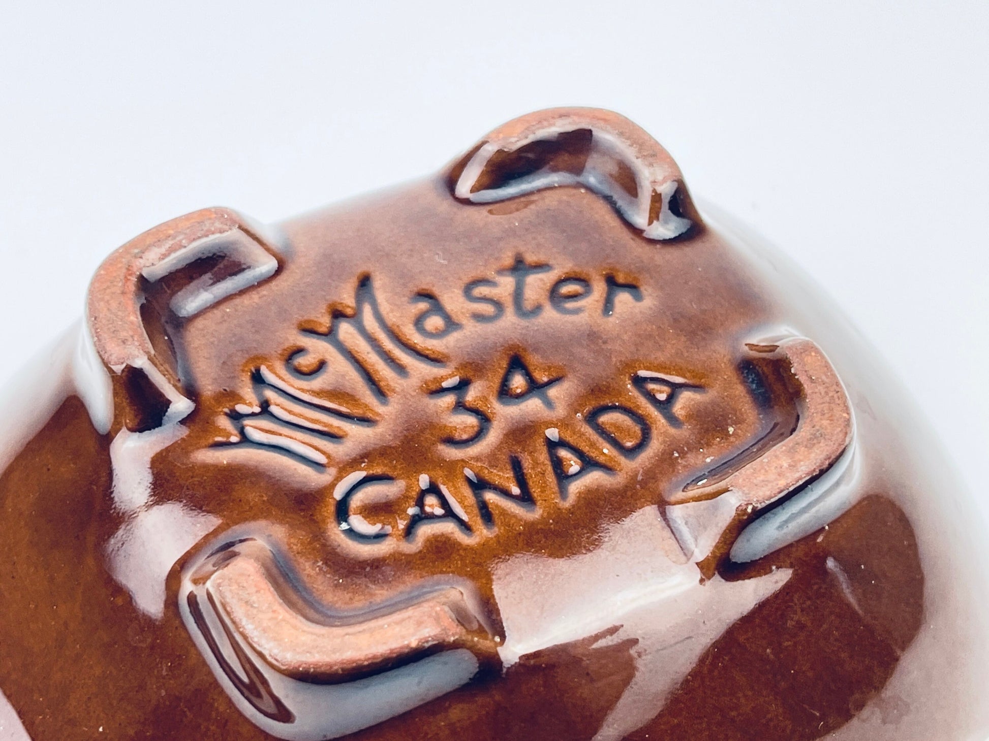 Product image for 'vintage mcmaster canada drip glazed red clay ashtray made in canada' (view c6cd62)