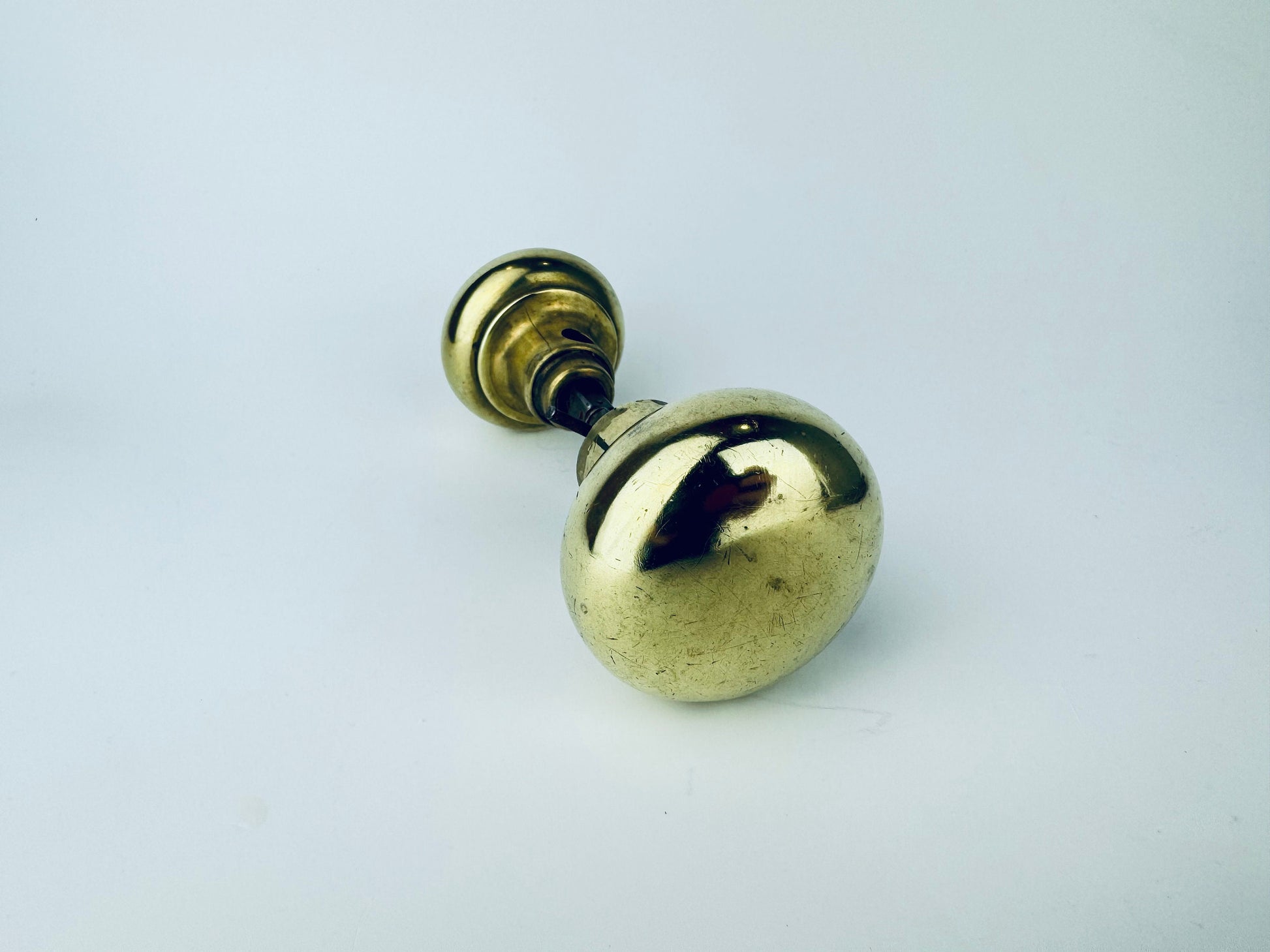 Product image for 'antique brass plated double sided door handle knob door plates architectural salvage rustic hardware decor sold separately' (view ee07c6)