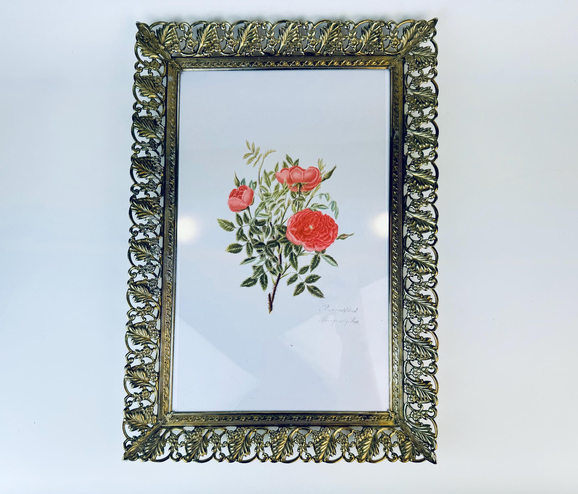 Product image for 'vintage ornate gold metal filigree wall mounted picture frame 9 x 14' (view c995cb)