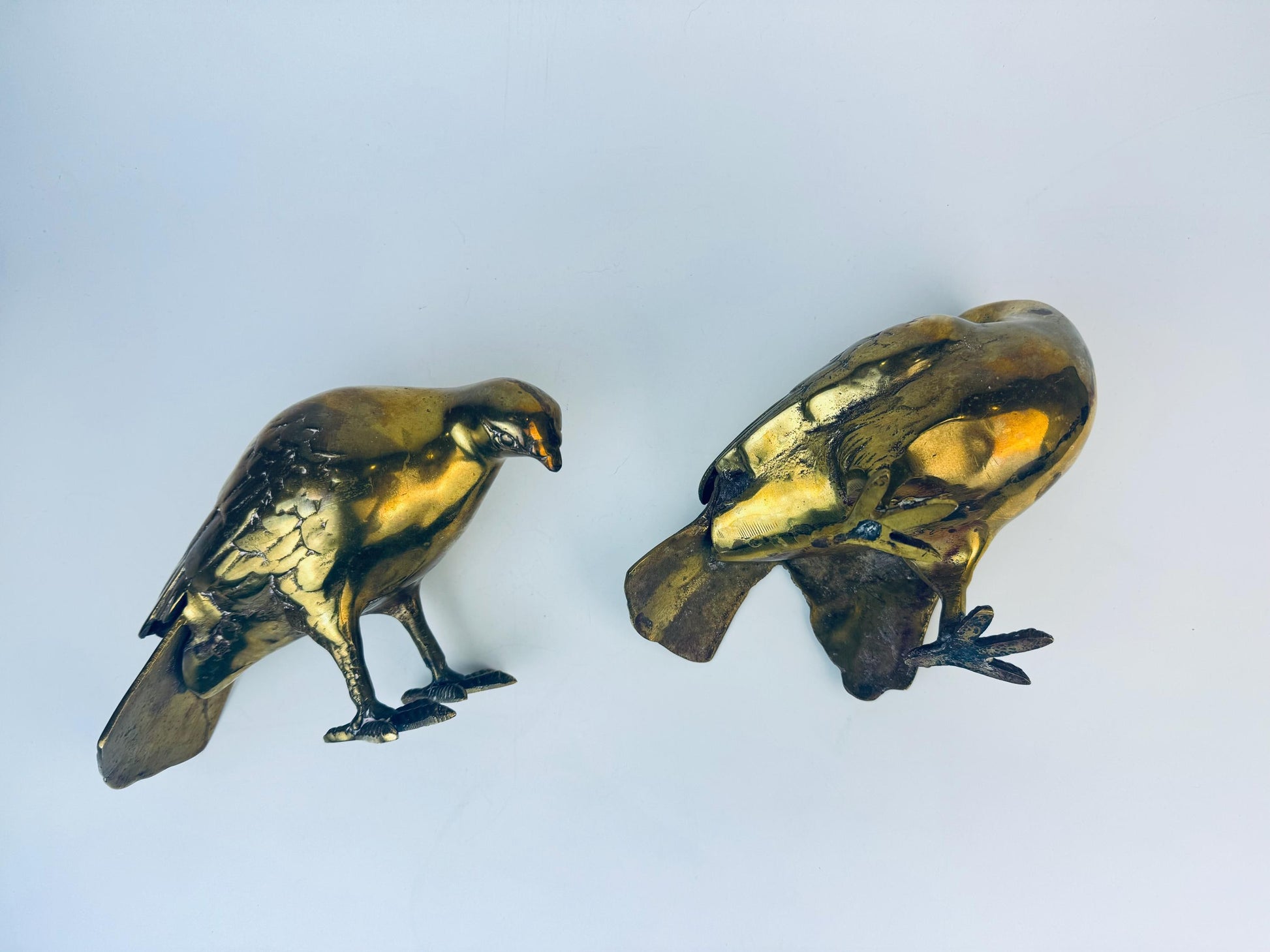 Product image for 'vintage solid brass figurine birds sculpture set of two 2' (view 4b1064)
