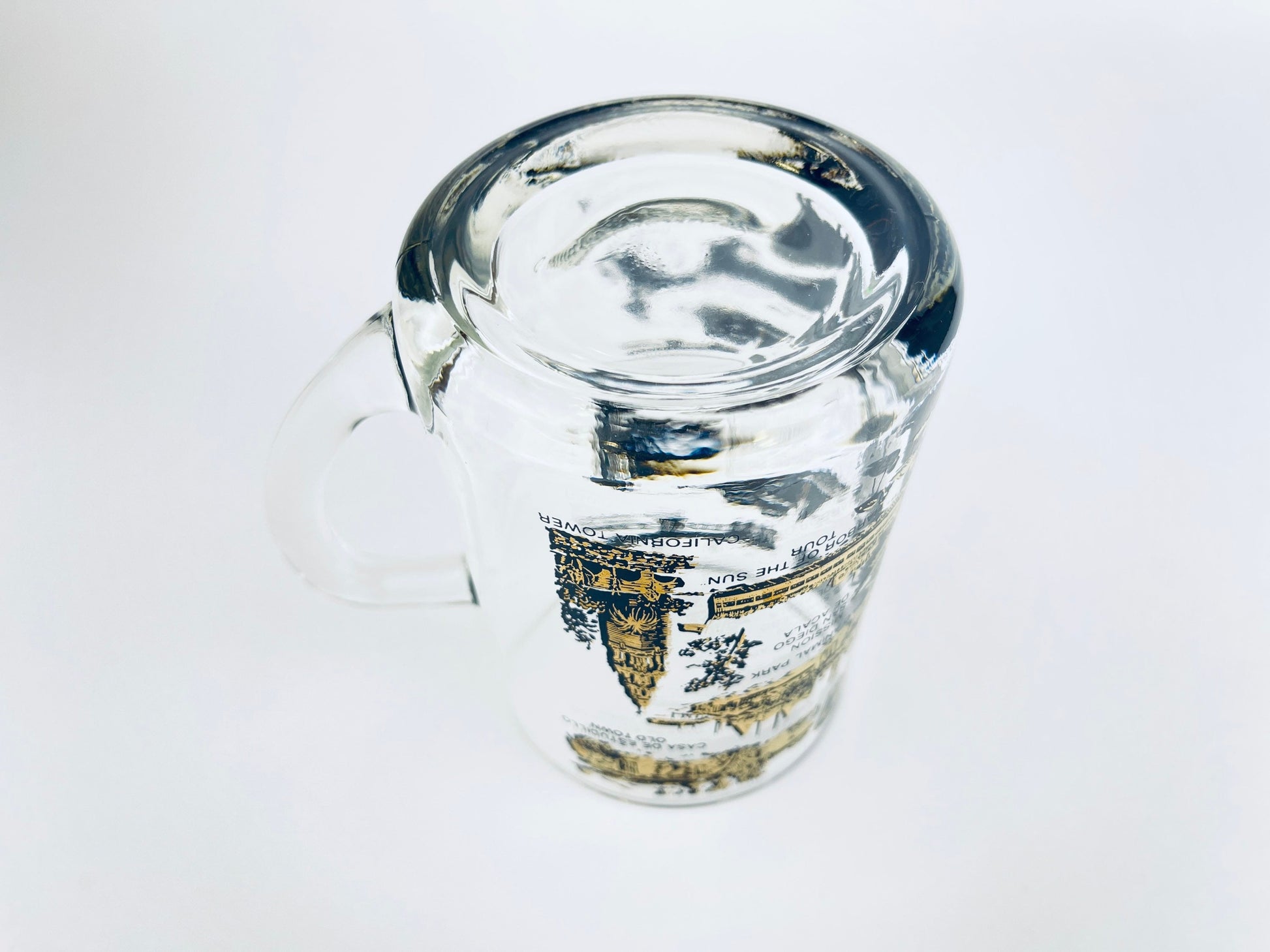 Product image for 'vintage san diego glass mug mid century california souvenir with heavy base' (view 421641)