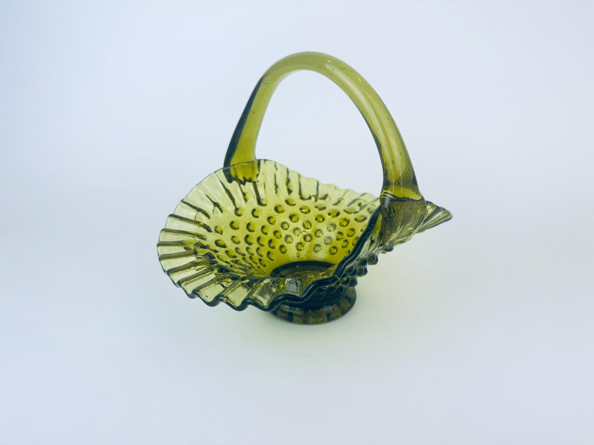 Product image for 'vintage hand blown small art glass baskets sold separately' (view 8f5870)