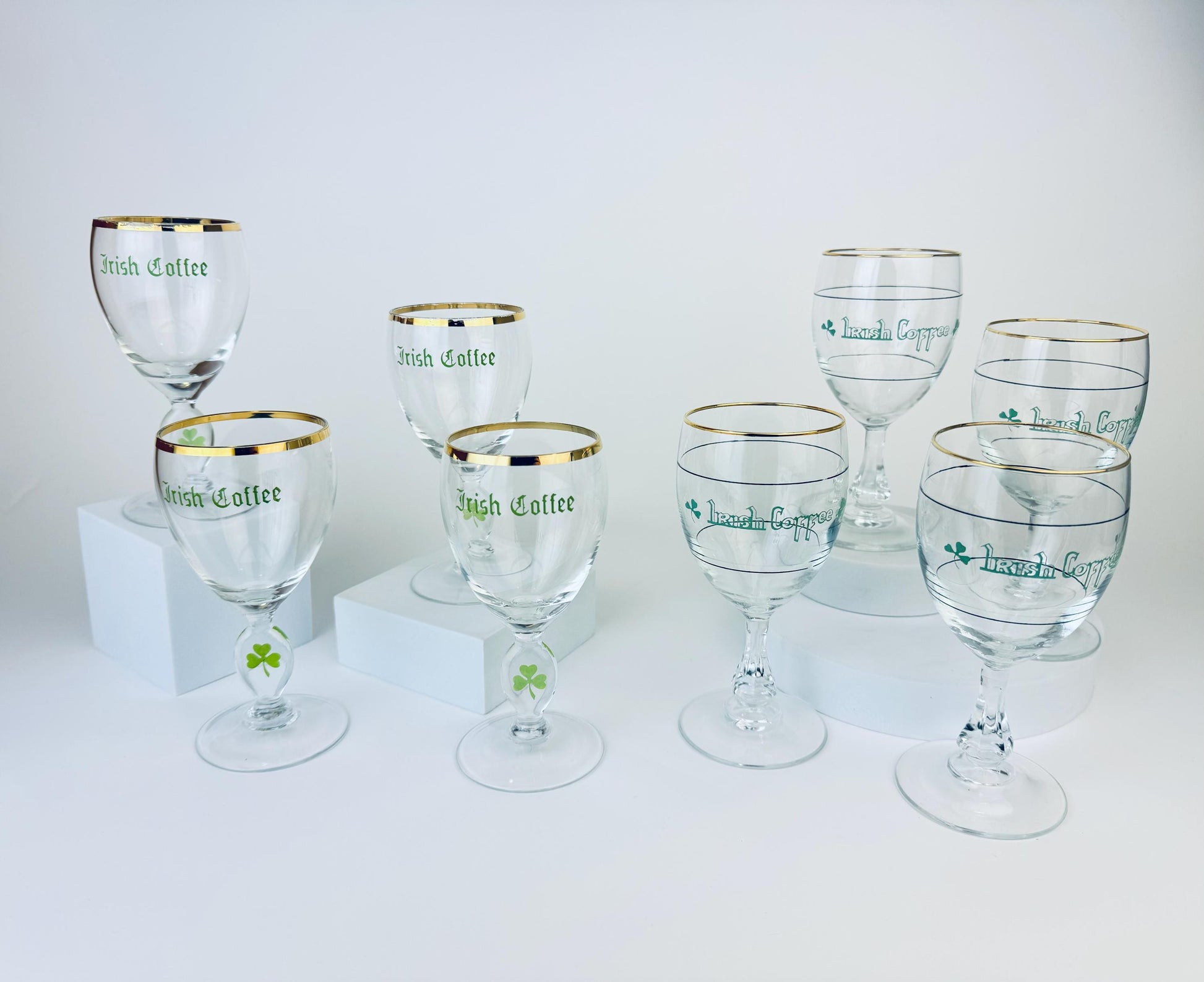 Product image for 'vintage irish coffee gold rimmed pedestal glasses goblets sets sold separately' (view b460c4)