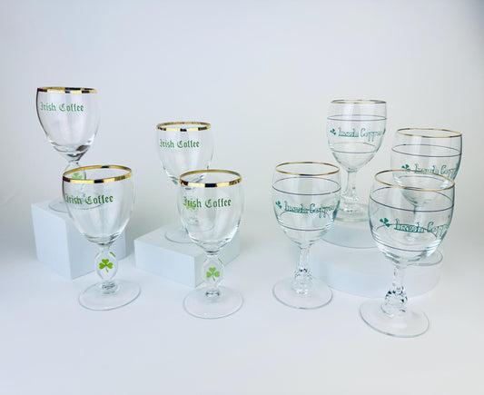 Product image for 'vintage irish coffee gold rimmed pedestal glasses goblets sets sold separately' (view b460c4)