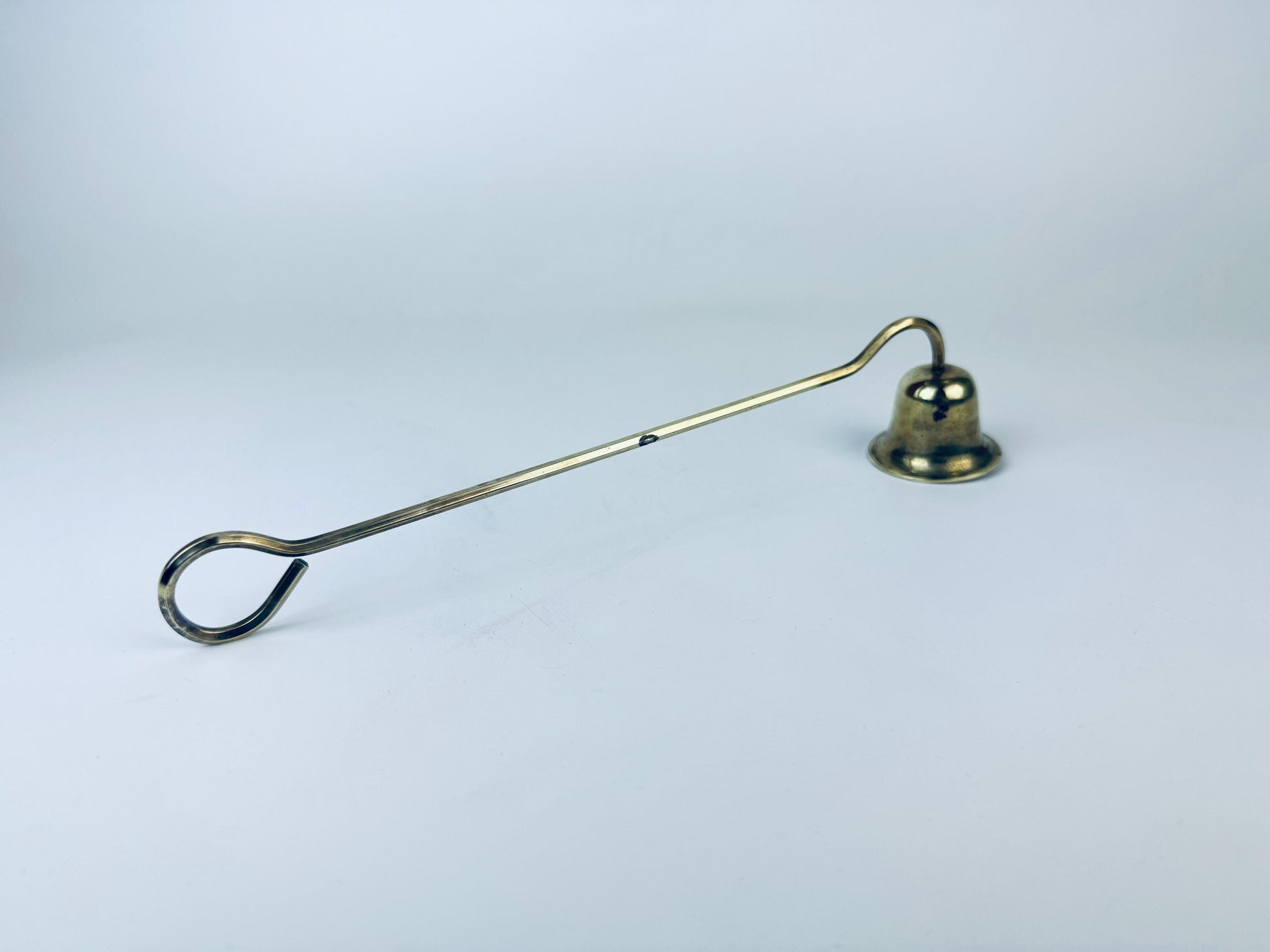 Product image for 'vintage solid brass candle snuffer douter attractive aged metal patina' (view 919064)