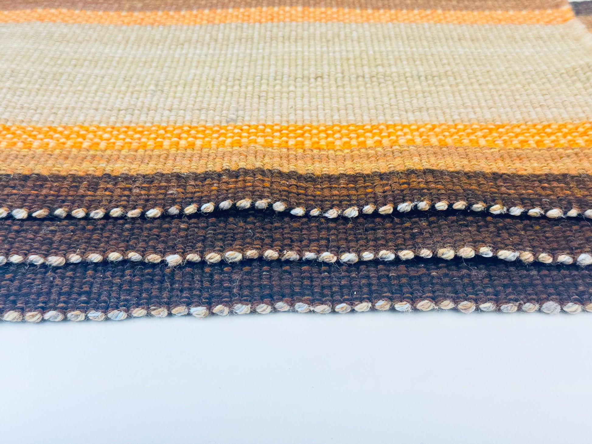 Product image for 'vintage beige brown striped fringe style place mats sets sold separately' (view e102f9)