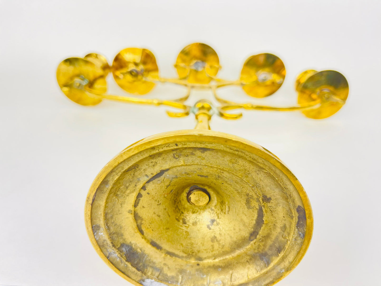 Product image for 'vintage brass candelabra five candlestick holder' (view ecf80d)