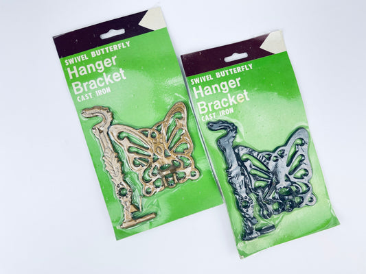Product image for 'vintage cast iron butterfly swivel wall hanger bracket new old stock nos gold black colour options' (view ab457e)