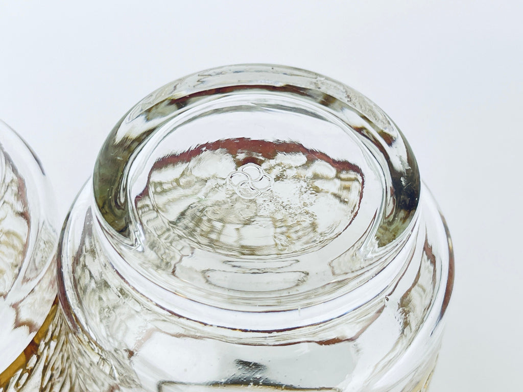 Product image for 'vintage gold textured crackle ice glass set set of four 4 lowball barware glasses barware gift' (view 79850b)