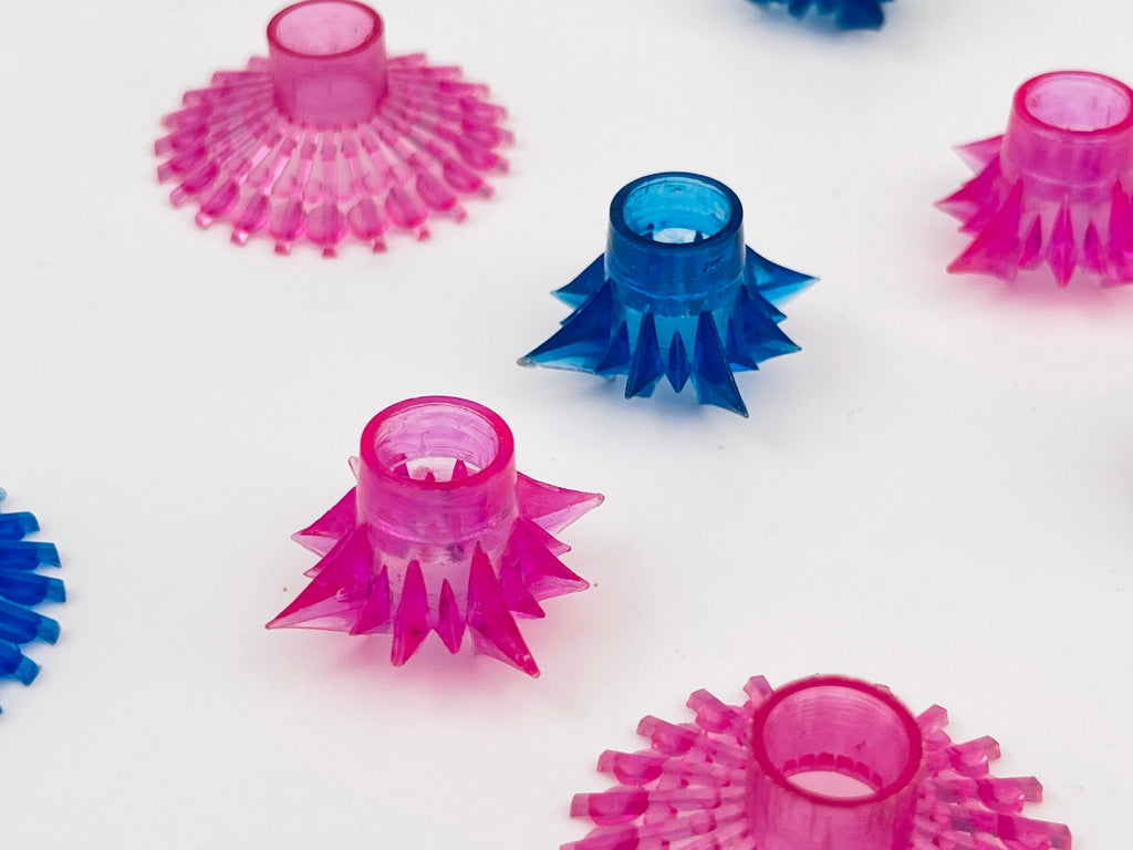 Product image for 'vintage mini christmas light reflectors blue pink mixed lot of eight 8' (view 37b270)