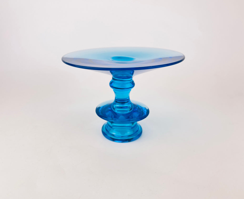 Product image for 'vintage fostoria electric blue glass candlestick holder' (view 066bca)