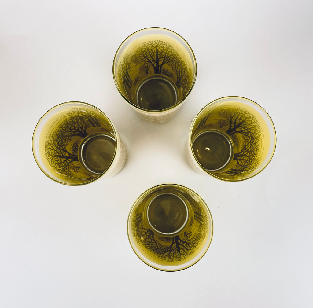 Product image for 'vintage beige gold tree water glasses set of four 4' (view ca2b9c)