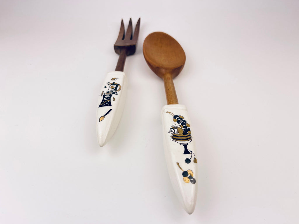 Product image for 'vintage mcm wood ceramic serving utensils made in japan' (view 2f01f1)