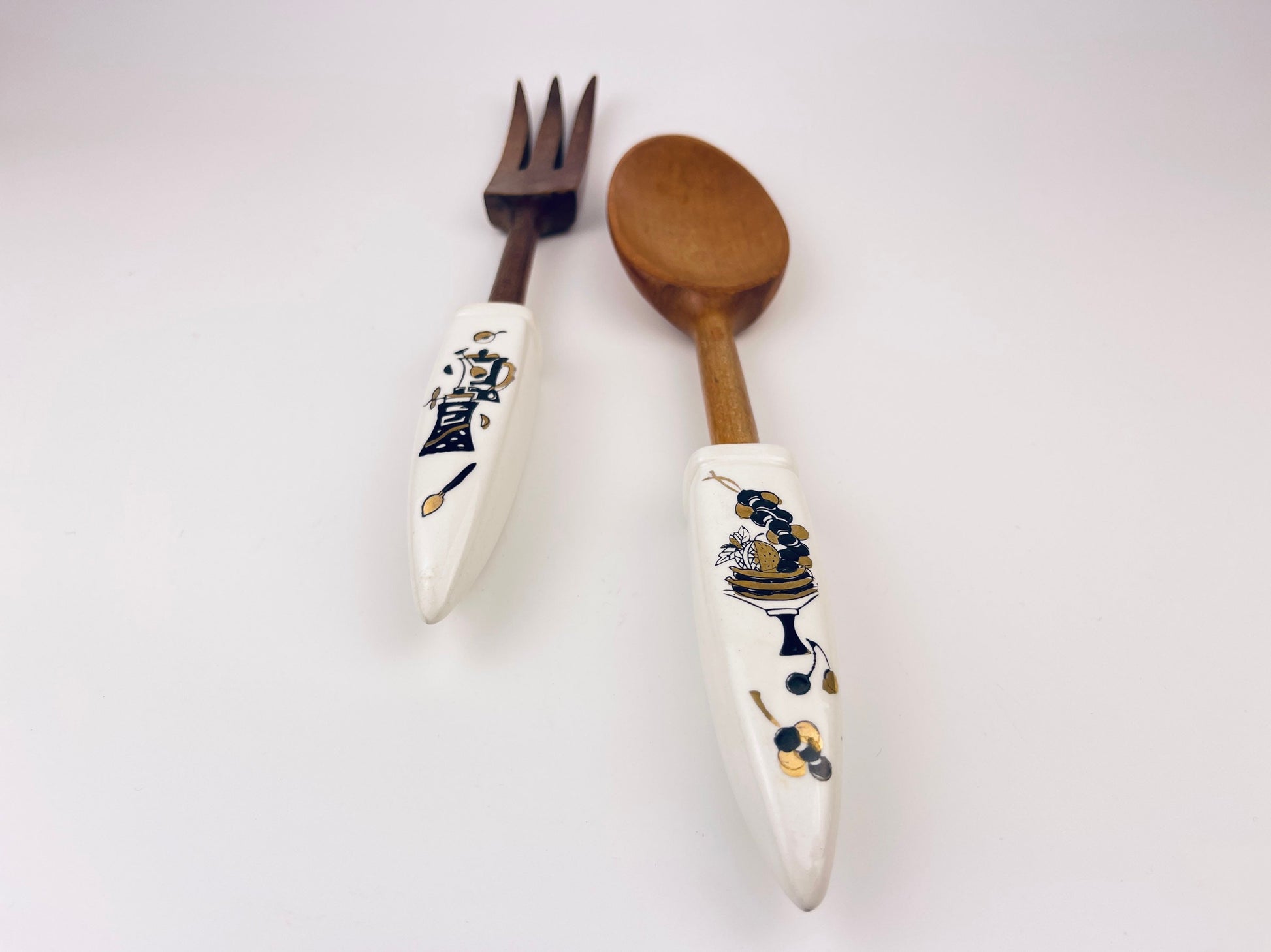 Product image for 'vintage mcm wood ceramic serving utensils made in japan' (view 2f01f1)