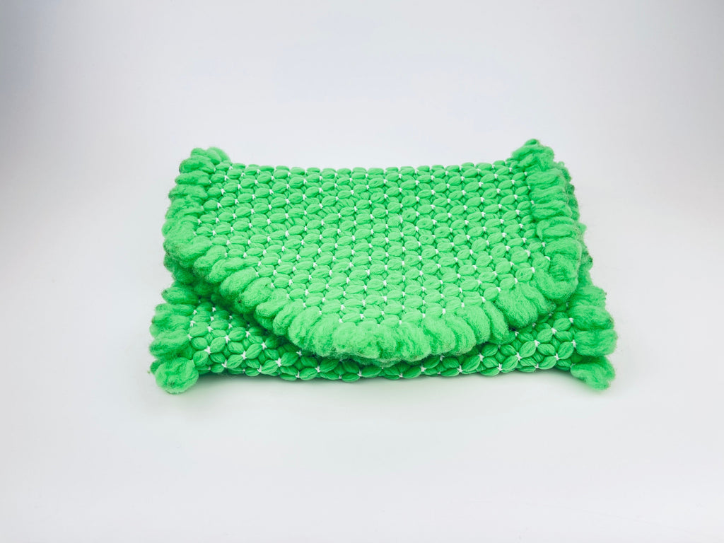 Product image for 'vintage green woven fringe table runner 11 x 30' (view a1c89f)
