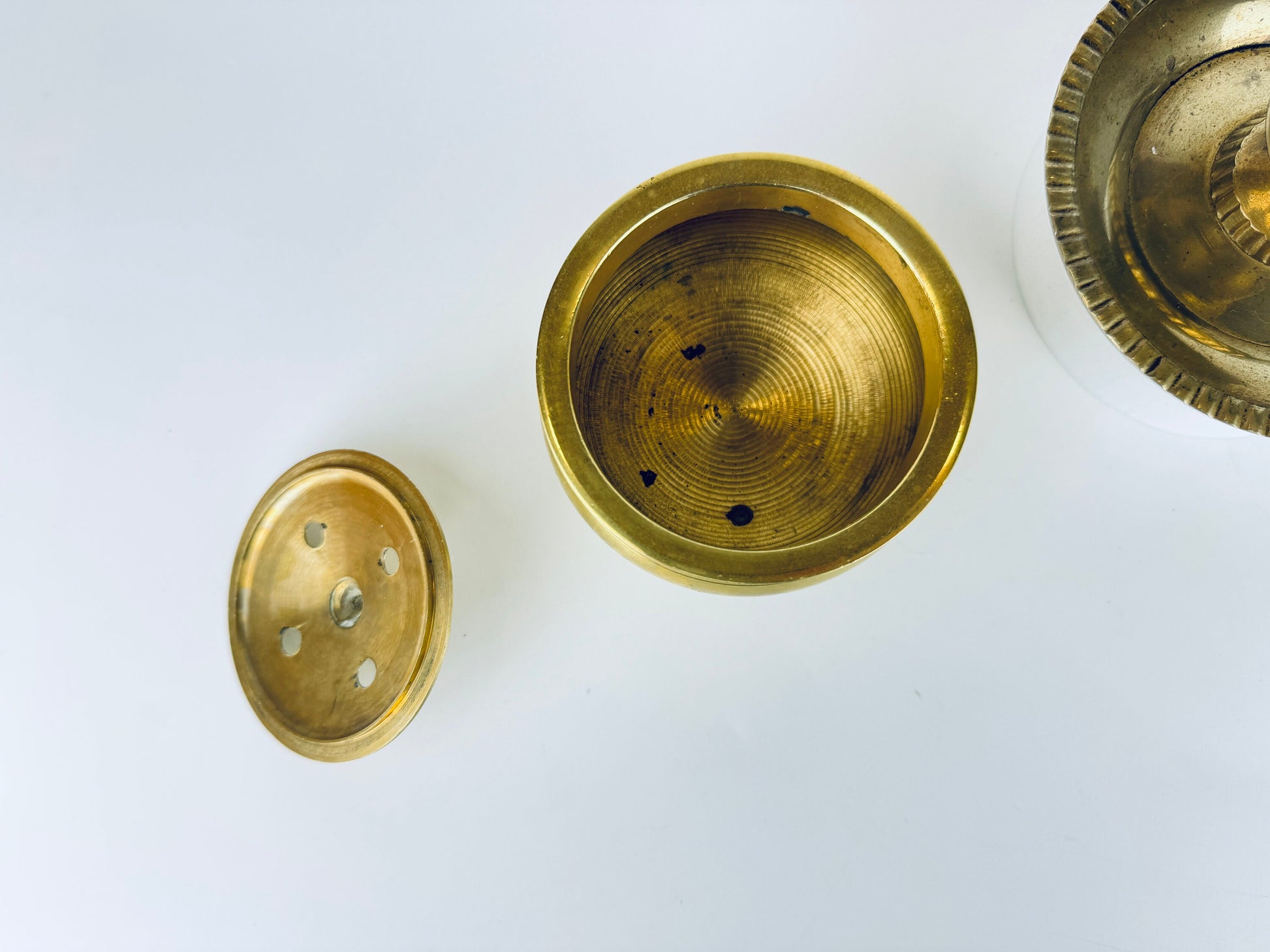 Product image for 'vintage solid brass pedestal incense burner sold separately' (view 565130)