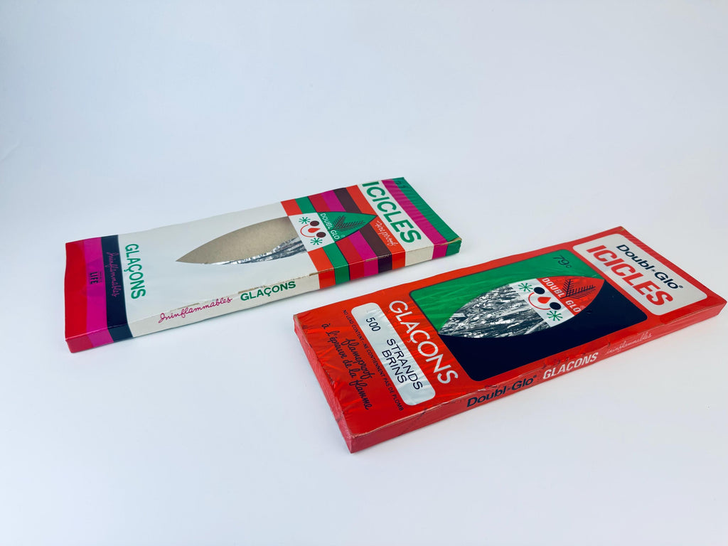Product image for 'vintage flameproof silver christmas tree icicles tinsel strands made in canada by doubl glo new old stock nos' (view 27b0d1)