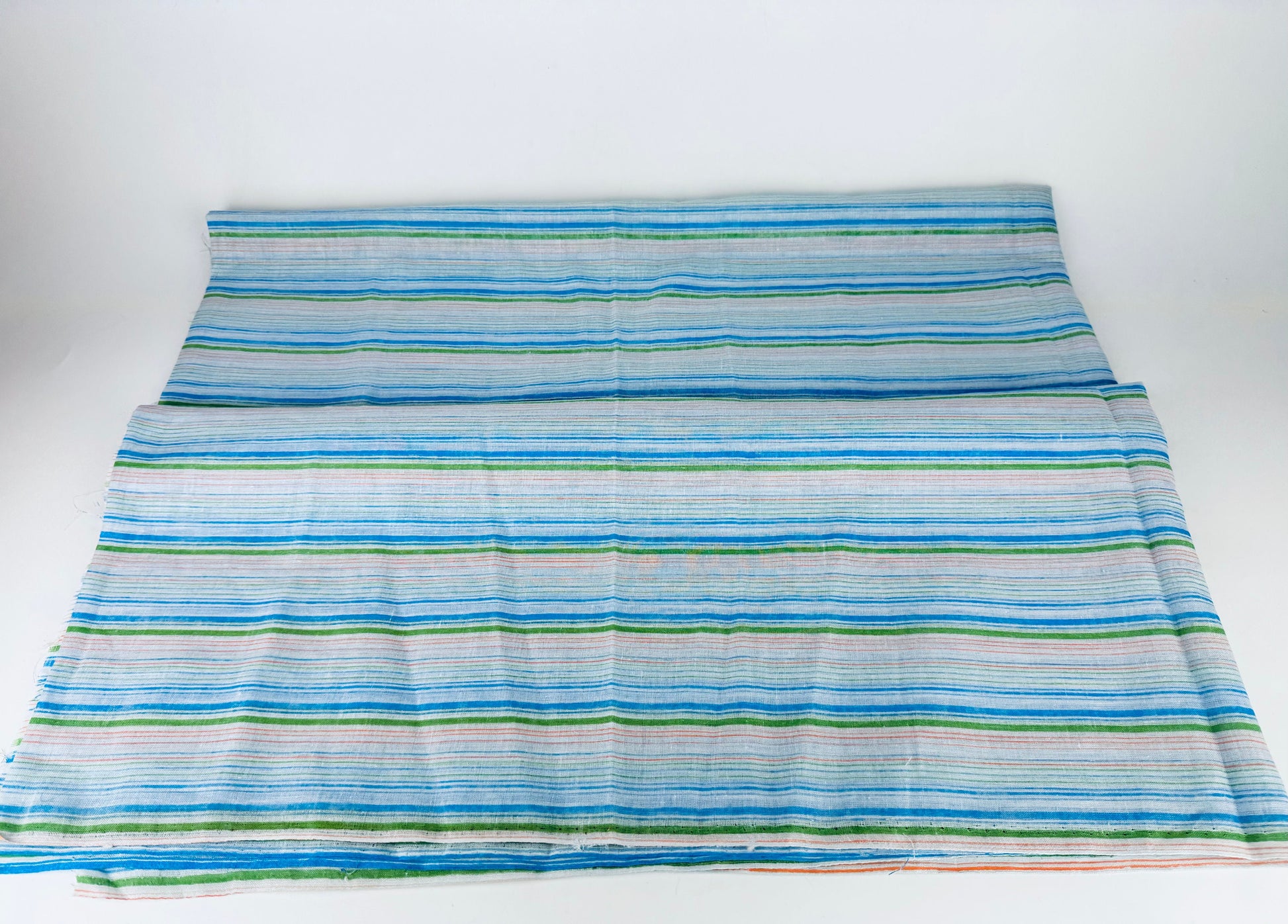 Product image for 'vintage blue green pink striped fabric material 45 x 92' (view 645e19)