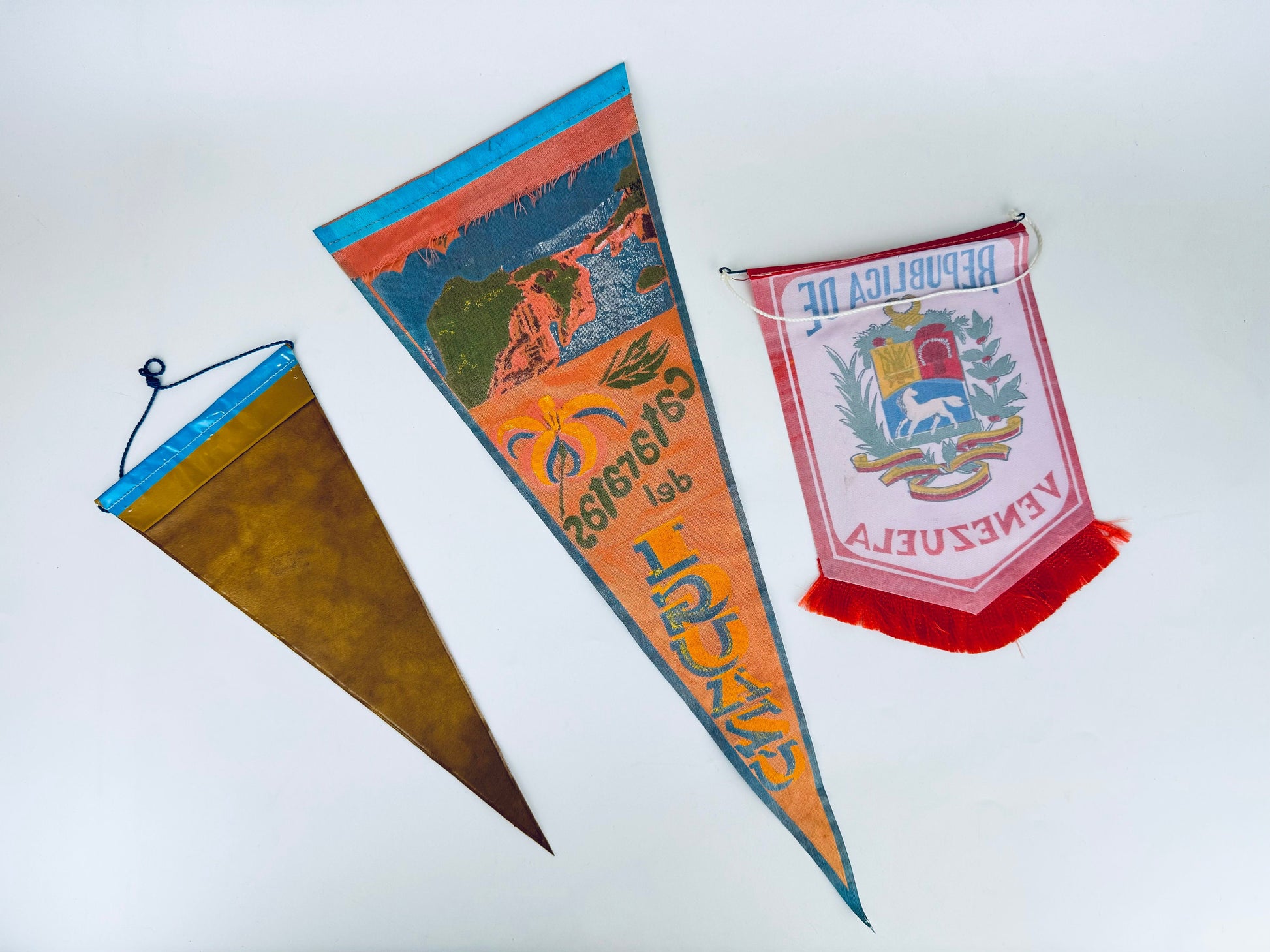 Product image for 'vintage south america tapered pennant wall hanging sold separately venezuela paraguay brazil cataratas del iguazu' (view 7bf61e)