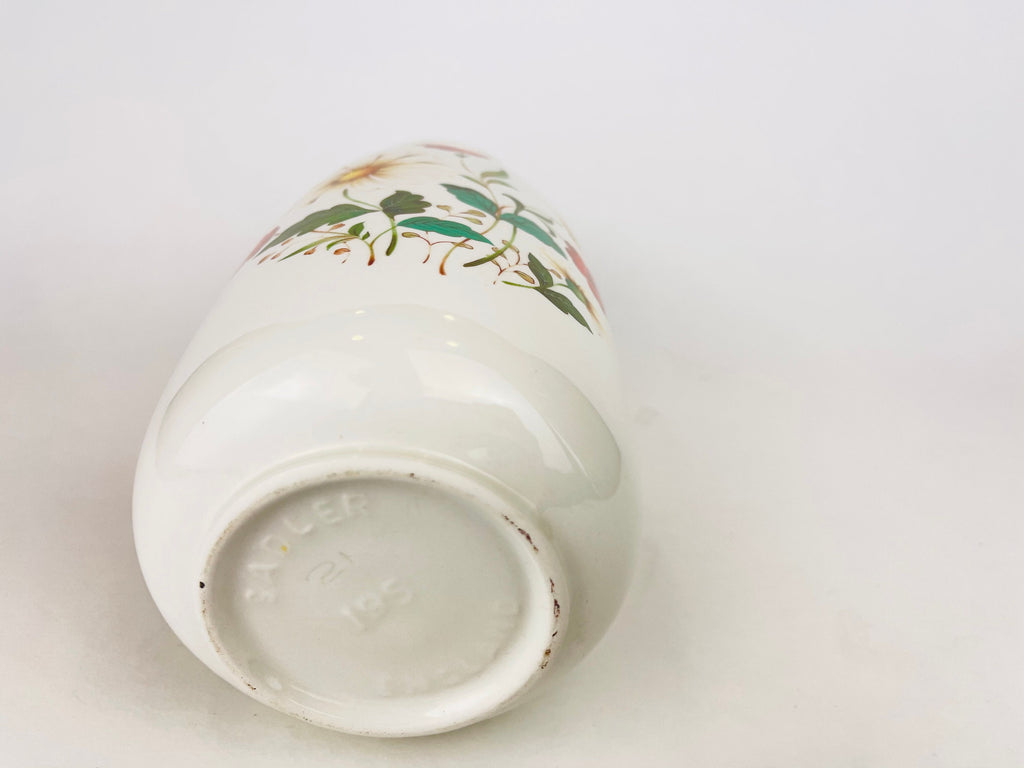 Product image for 'vintage sadler england flower vase white daisies red flowers' (view b4347d)