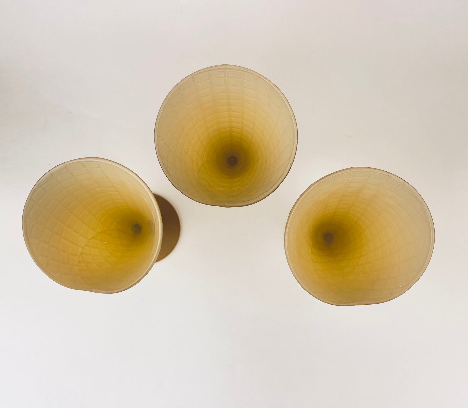 Product image for 'vintage waffle cone glass dessert cups set of three 3 made in italy' (view e9726f)