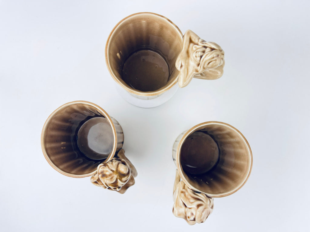 Product image for 'vintage risque nude woman striped brown ceramic mug shafford japan sold individually groomsmen barware gift' (view dc8c9e)