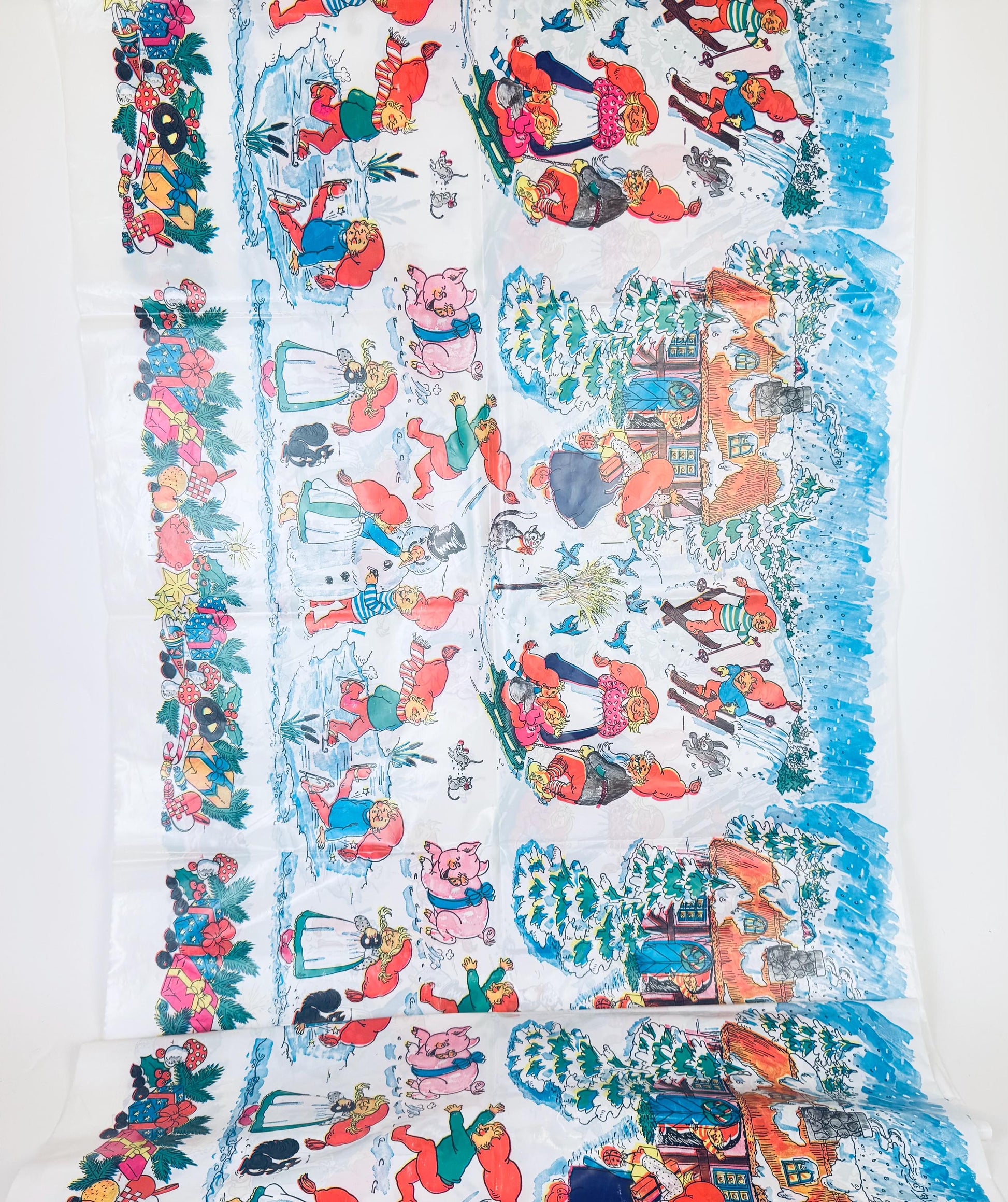 Product image for 'vintage whimsical winter wonderland plastic table cloth nordic folklore christmas kids table' (view 1007a7)