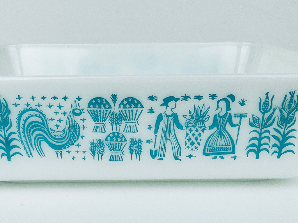 Product image for 'vintage large butterprint amish pyrex refrigerator fridgie dish 503 1 1 2 qt made in usa' (view 045281)