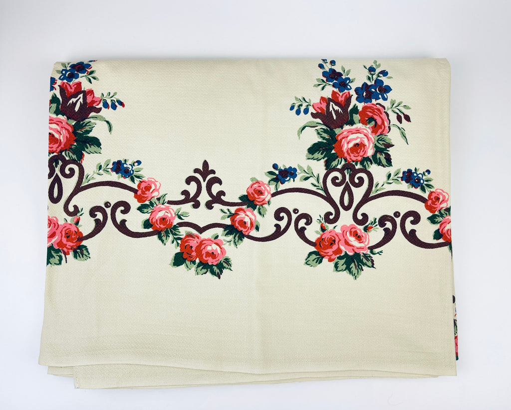 Product image for 'vintage pink floral acrylic table cloth 49 x 59' (view 528e82)
