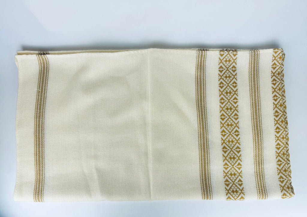 Product image for 'vintage 1970s thick woven beige brown geometric print tablecloth 54 x 61' (view 03d8c2)