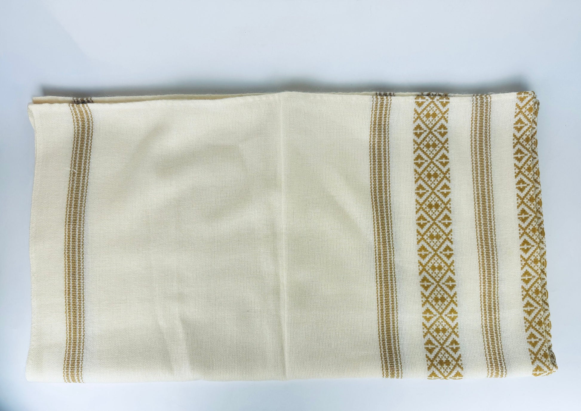 Product image for 'vintage 1970s thick woven beige brown geometric print tablecloth 54 x 61' (view 03d8c2)